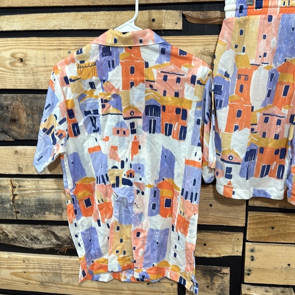 Zara 2 Piece Short/Shirt Set Fun Print Women’s Size Small - Picture 5 of 8